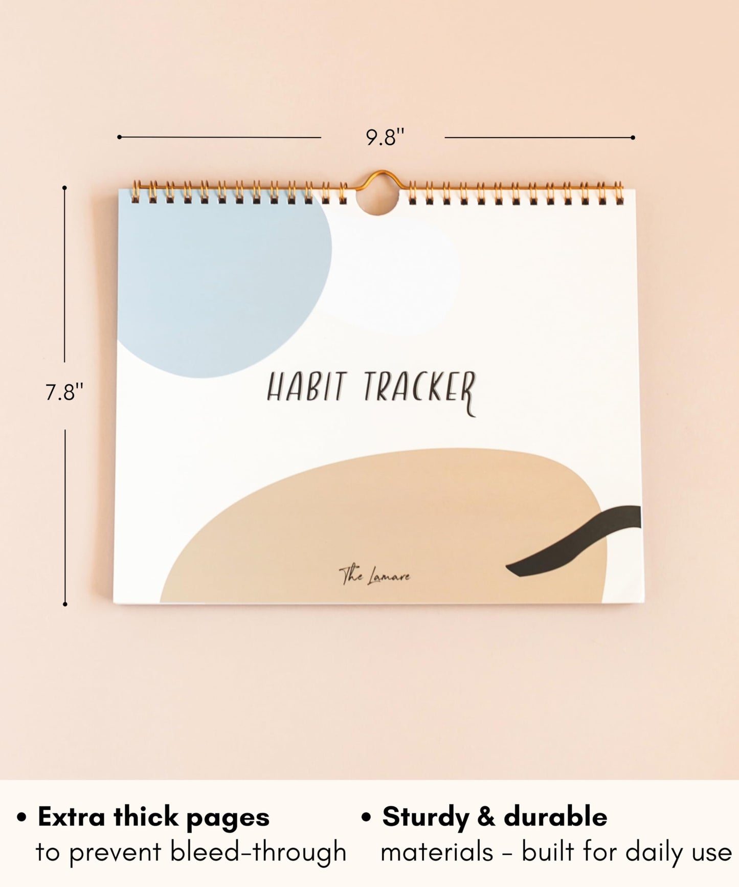 Lamare 2026 Habit Tracker Calendar – Premium Daily Habit Tracker Journal and Goal Board, Workout Motivation & Productivity Tool