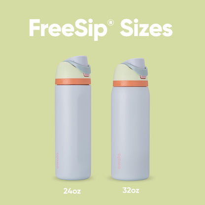 Owala FreeSip Insulated Stainless Steel Water Bottle with Straw, BPA-Free Sports Water Bottle, Great for Travel, 24 Oz, Shy Marshmallow