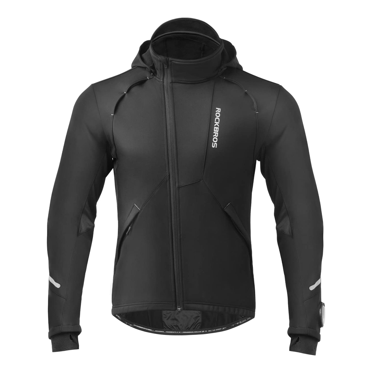 ROCKBROS Cycling Jackets for Men Winter Bike Jackets Thermal Windproof Jacket for Men Cold Weather Cycling Running Hiking