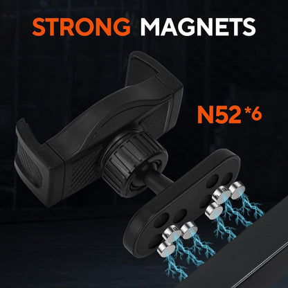 HOYXUN Magnetic Phone Holder for Gym, 360° Adjustable Strong Magnet Base Mount, Universal Magnetic Phone Mount for Workout Recording on All Smartphones