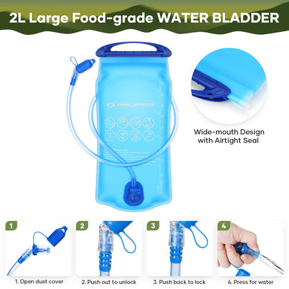 Maelstrom Running Hydration Vest, Hiking Backpack with 2L Water Bladder for Cycling Rave for Men Women