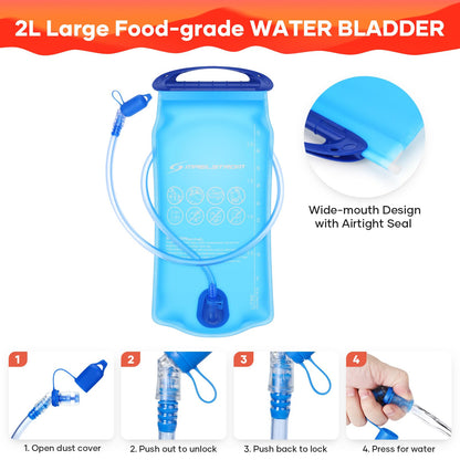 Maelstrom Running Hydration Vest, Hiking Backpack with 2L Water Bladder for Cycling Rave for Men Women