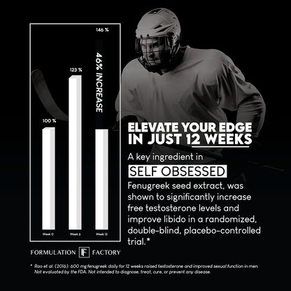 Formulation Factory Self Obsessed 10 in 1 Masculinity Maximizer Supplement, Shilajit for Men, Tongkat Ali, Ashwaganda, Fenugreek Muscle Growth, Energy, Drive, Strength, Recovery 2 Month (Pack of 1)