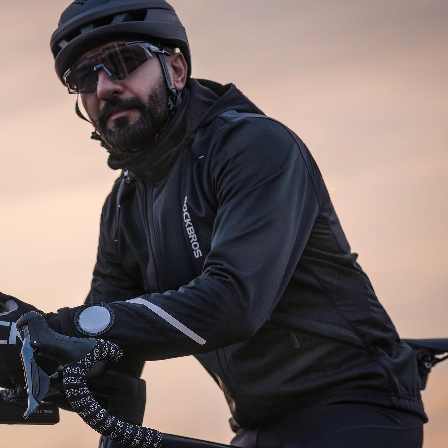 ROCKBROS Cycling Jackets for Men Winter Bike Jackets Thermal Windproof Jacket for Men Cold Weather Cycling Running Hiking