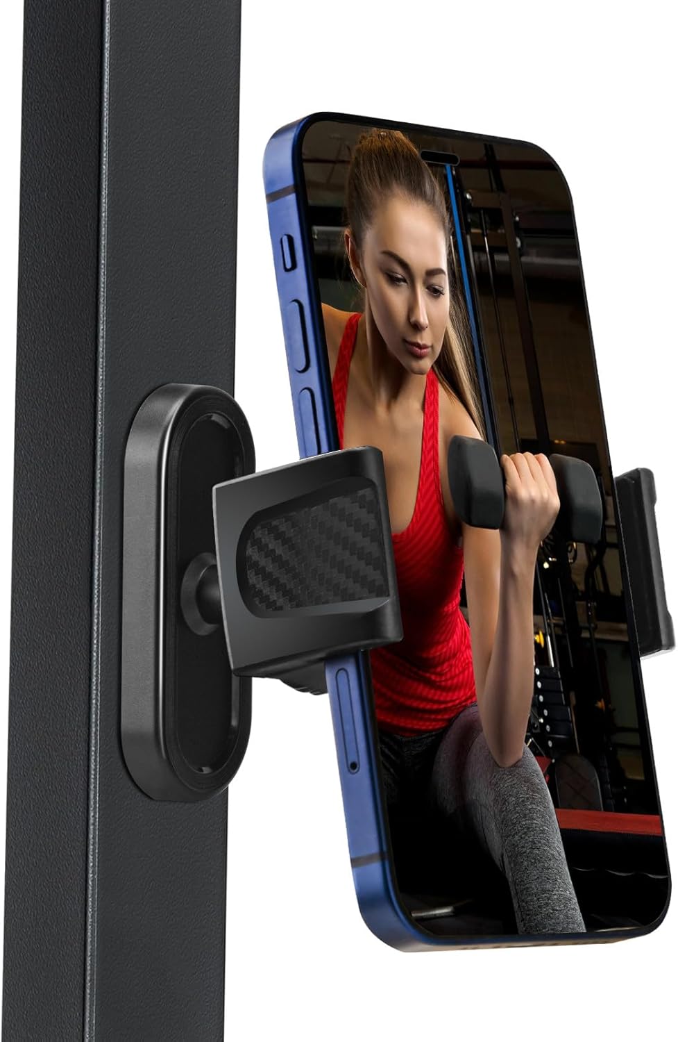 HOYXUN Magnetic Phone Holder for Gym, 360° Adjustable Strong Magnet Base Mount, Universal Magnetic Phone Mount for Workout Recording on All Smartphones