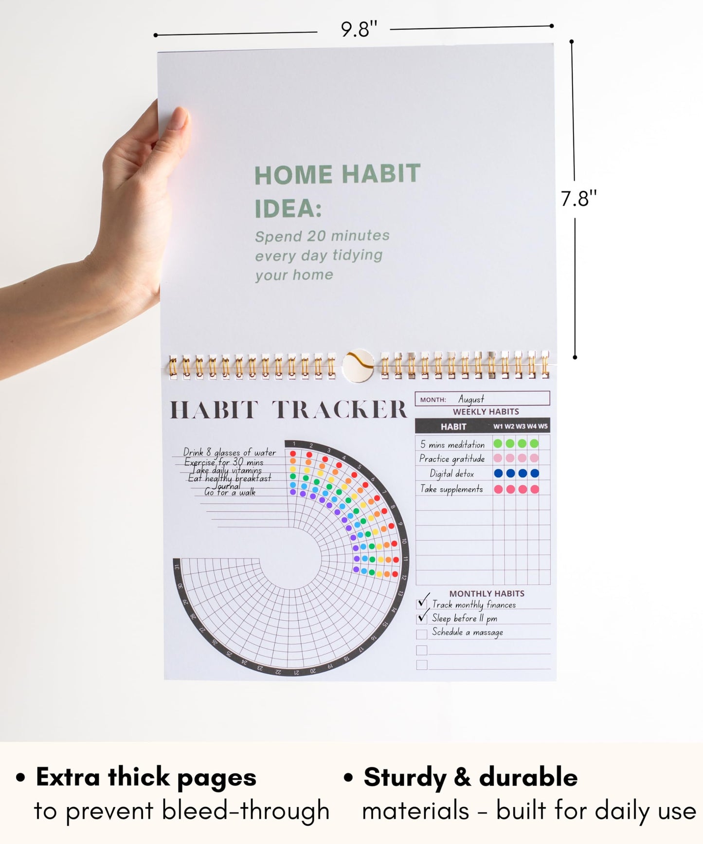 Lamare 2026 Habit Tracker Calendar – Premium Daily Habit Tracker Journal and Goal Board, Workout Motivation & Productivity Tool