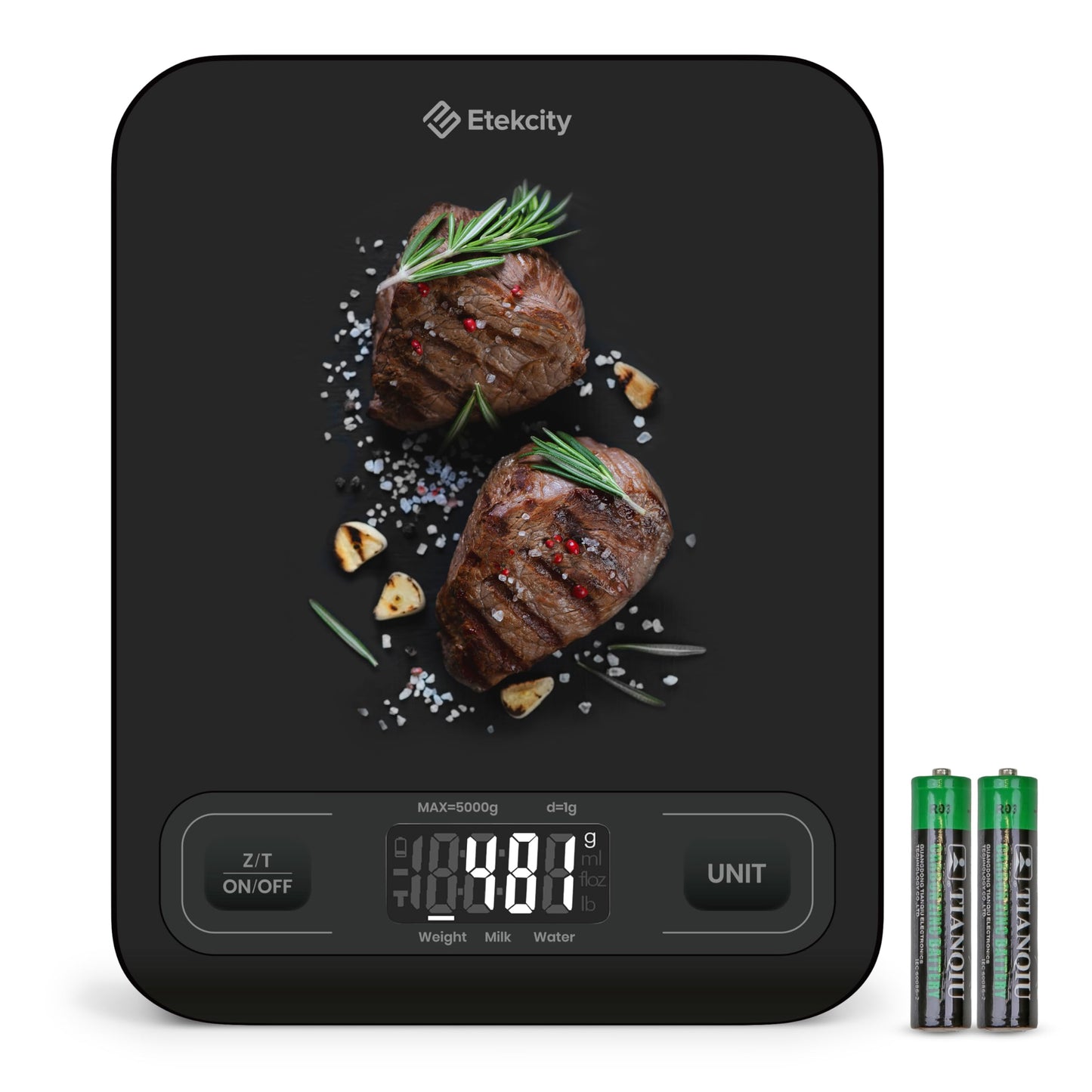 Etekcity Smart Food Kitchen Scale with Nutritional Calculator, Free App with 19 Nutrients Tracking, Calorie, Marco, Digital grams and ounces for weight loss, Premium Stainless Steel, 11lb