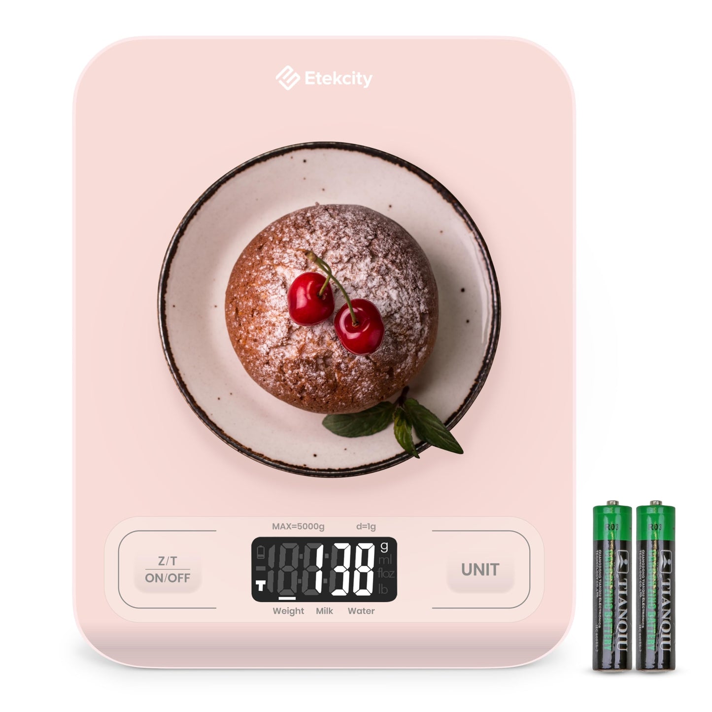 Etekcity Smart Food Kitchen Scale with Nutritional Calculator, Free App with 19 Nutrients Tracking, Calorie, Marco, Digital grams and ounces for weight loss, Premium Stainless Steel, 11lb