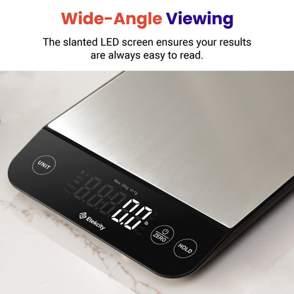 Etekcity Smart Food Kitchen Scale with Nutritional Calculator, Free App with 19 Nutrients Tracking, Calorie, Marco, Digital grams and ounces for weight loss, Premium Stainless Steel, 11lb