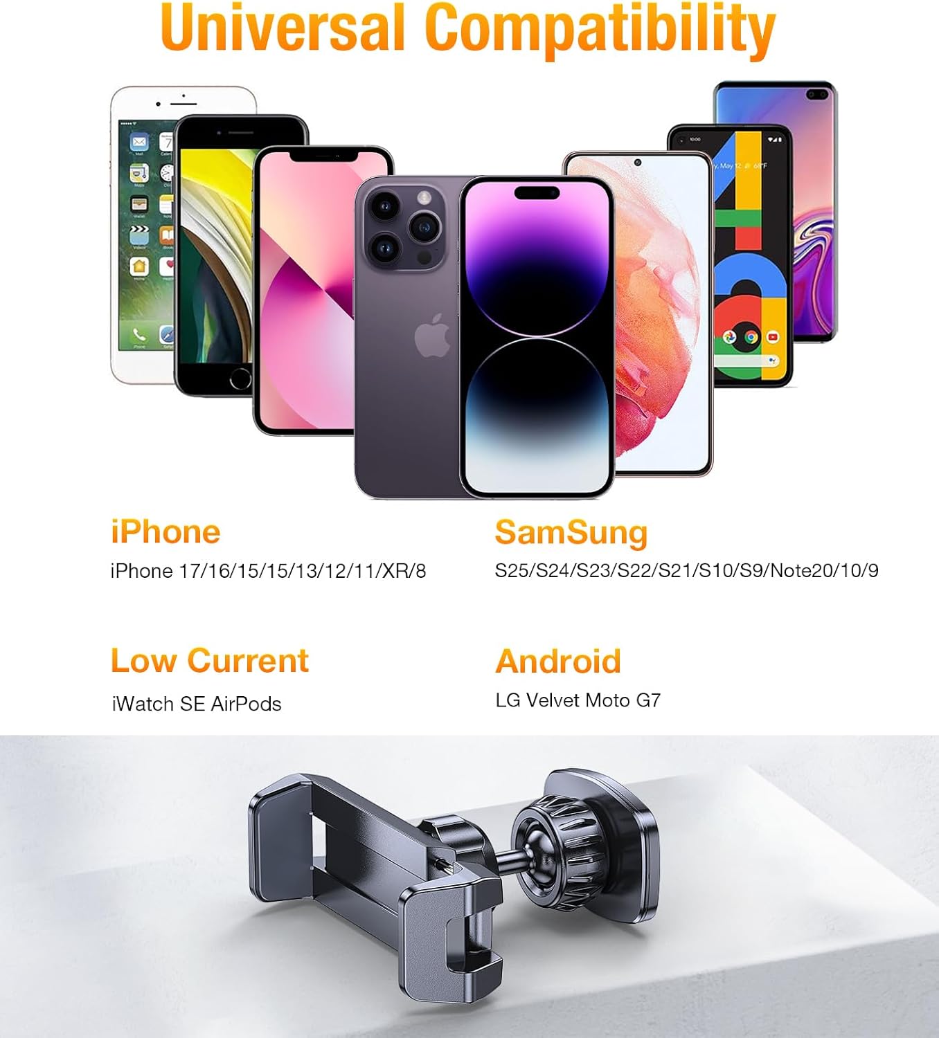 Coolpow Magnetic Phone Holder for Gym【Strong Magnets】 Tripod Mount Ring Gym Magnetic Phone Holder Attach to Metal Surface, Gym Accessories for Men Women Essentials for All Smartphones 4.7-7"
