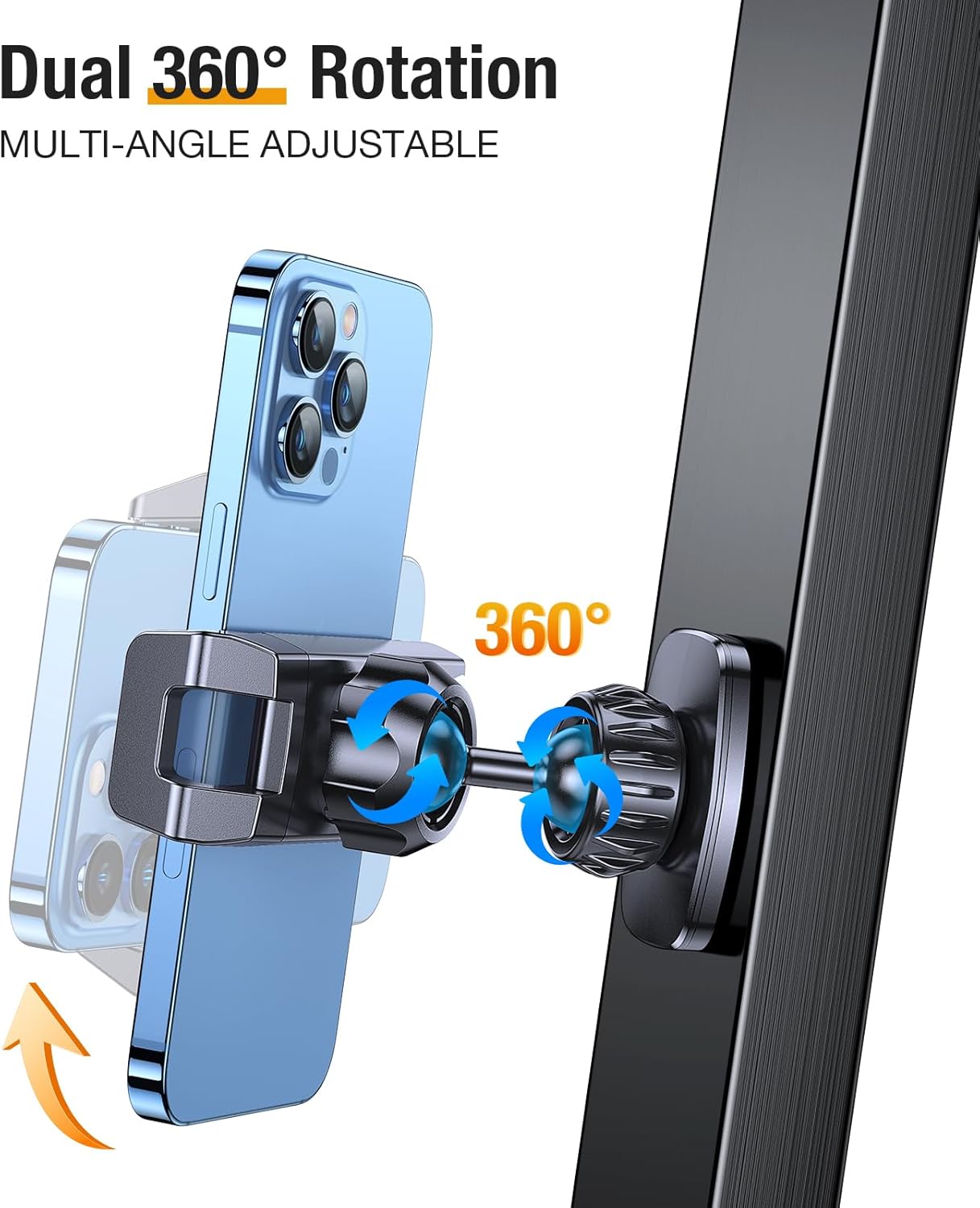 Coolpow Magnetic Phone Holder for Gym【Strong Magnets】 Tripod Mount Ring Gym Magnetic Phone Holder Attach to Metal Surface, Gym Accessories for Men Women Essentials for All Smartphones 4.7-7"