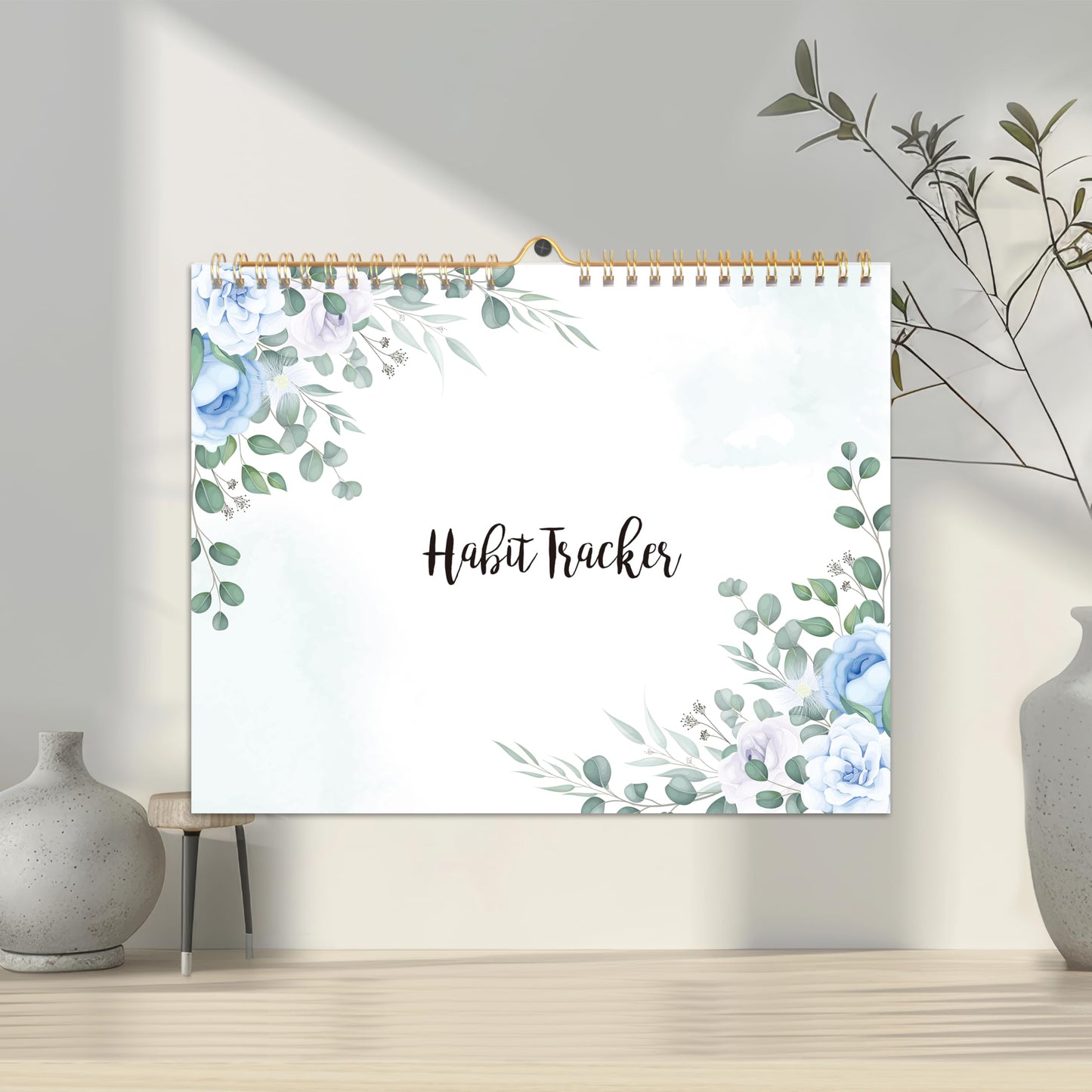 Habit Tracker Calendar- 12 Months Undated Daily Weekly & Monthly Period Habit Tracker Journal, Spiral Binding with Writable Goals Habits Track and Self Care Office Supplies, Personalized Gifts for Women Mom Sister Teacher
