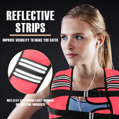 NATURELUX Weighted Vest Men or Women - 5/10/15/20/25/30lbs Weights with Reflective Stripe, Weighted Vest for Workout Equipment for Strength Training Running - Walking Weight Loss