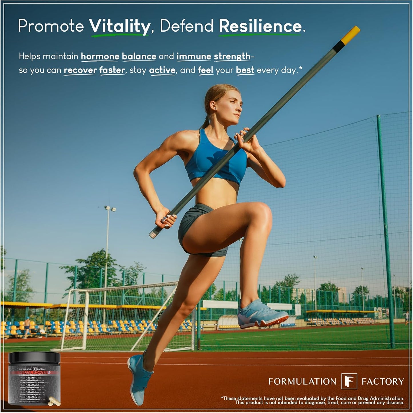 Formulation Factory Primal Power 10-in-1 Grass-Fed Organ Supplement with Beef Liver, Heart, Marrow, Testicle, Kidney, Supports Vitality, Hormones, Energy, Immunity (2 Month Supply, 120 Capsules)