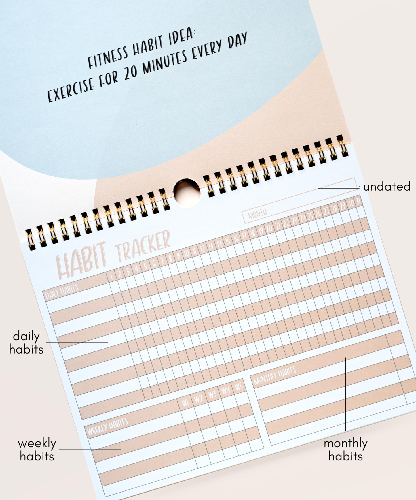 Lamare 2026 Habit Tracker Calendar – Premium Daily Habit Tracker Journal and Goal Board, Workout Motivation & Productivity Tool
