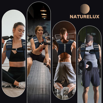 NATURELUX Weighted Vest Men or Women - 5/10/15/20/25/30lbs Weights with Reflective Stripe, Weighted Vest for Workout Equipment for Strength Training Running - Walking Weight Loss