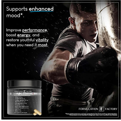 Formulation Factory Self Obsessed 10 in 1 Masculinity Maximizer Supplement, Shilajit for Men, Tongkat Ali, Ashwaganda, Fenugreek Muscle Growth, Energy, Drive, Strength, Recovery 2 Month (Pack of 1)