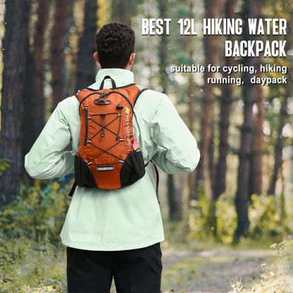 Lightweight Hydration Backpack, Running Backpack with 2L Water Bladder, Hydro Water Daypack for Cycling Hiking Rave for Men Women