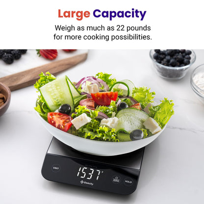 Etekcity Smart Food Kitchen Scale with Nutritional Calculator, Free App with 19 Nutrients Tracking, Calorie, Marco, Digital grams and ounces for weight loss, Premium Stainless Steel, 11lb