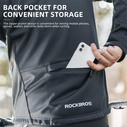 ROCKBROS Cycling Jackets for Men Winter Bike Jackets Thermal Windproof Jacket for Men Cold Weather Cycling Running Hiking