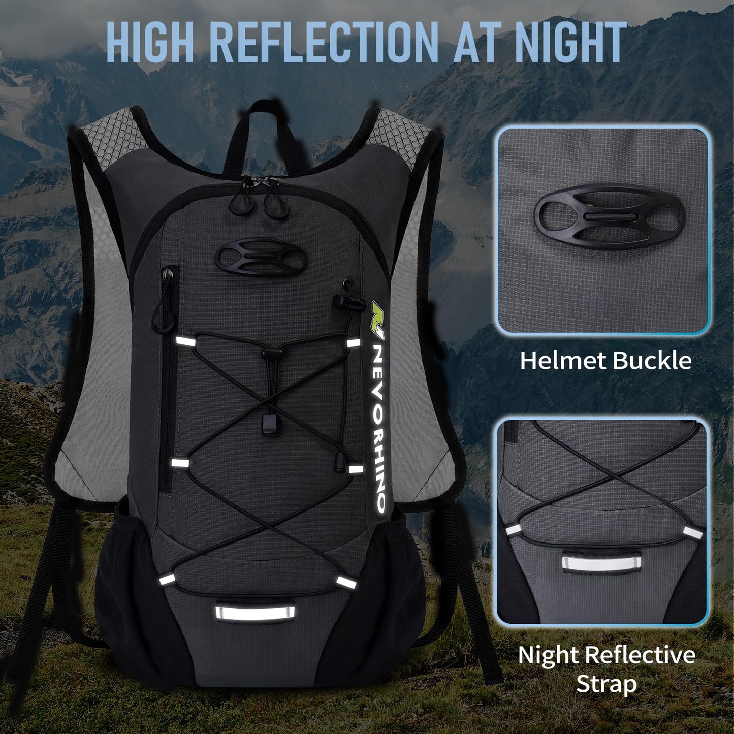 Lightweight Hydration Backpack, Running Backpack with 2L Water Bladder, Hydro Water Daypack for Cycling Hiking Rave for Men Women