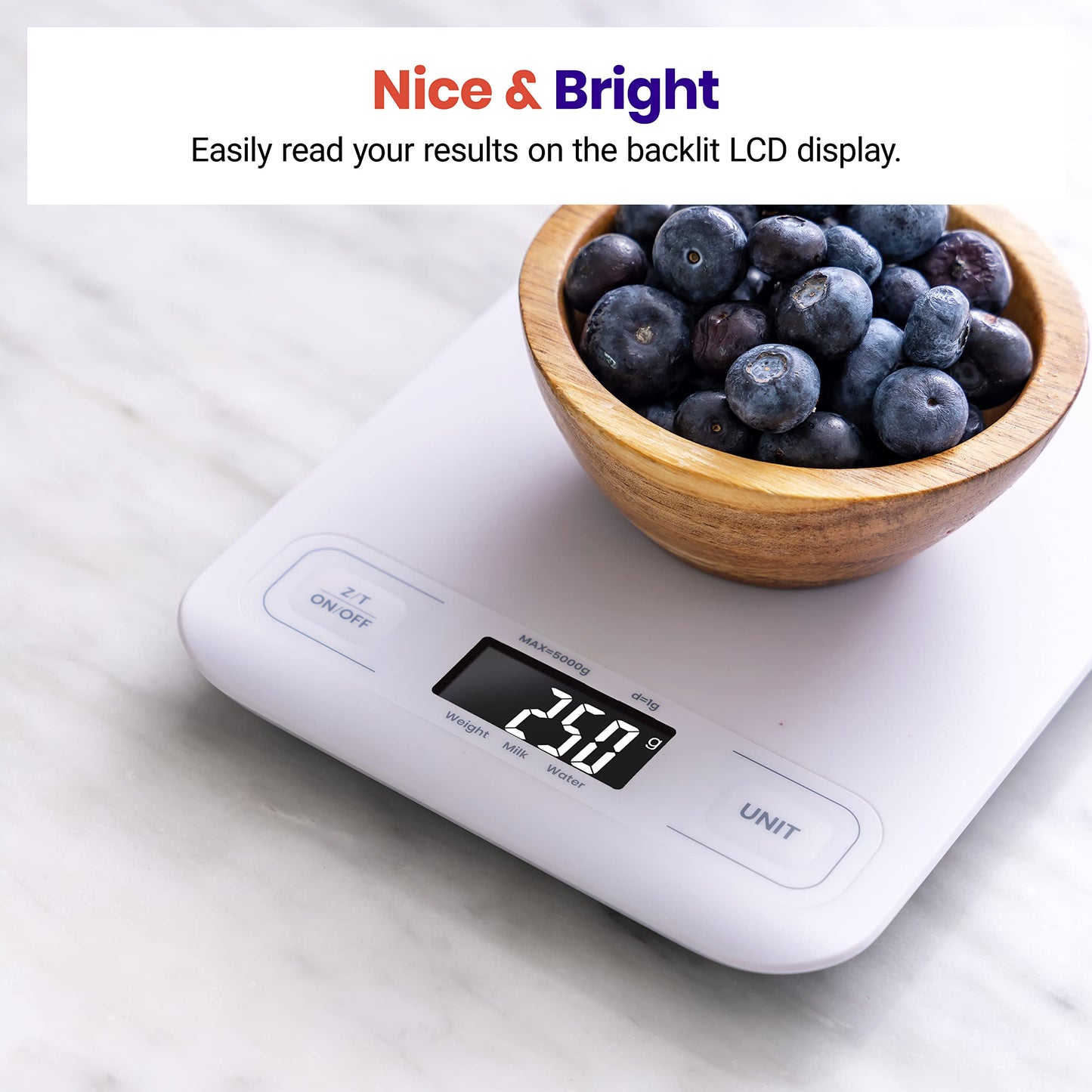 Etekcity Smart Food Kitchen Scale with Nutritional Calculator, Free App with 19 Nutrients Tracking, Calorie, Marco, Digital grams and ounces for weight loss, Premium Stainless Steel, 11lb