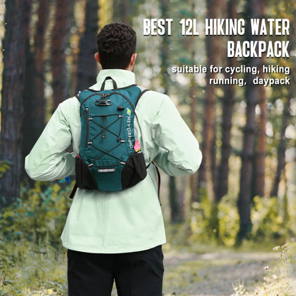 Lightweight Hydration Backpack, Running Backpack with 2L Water Bladder, Hydro Water Daypack for Cycling Hiking Rave for Men Women