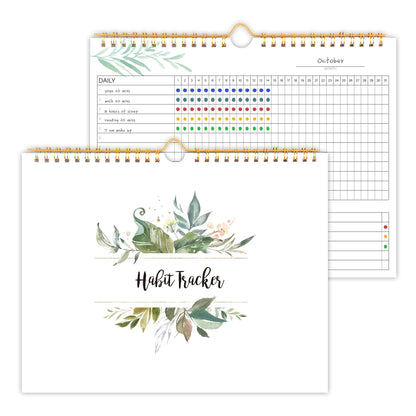 Habit Tracker Calendar- 12 Months Undated Daily Weekly & Monthly Period Habit Tracker Journal, Spiral Binding with Writable Goals Habits Track and Self Care Office Supplies, Personalized Gifts for Women Mom Sister Teacher