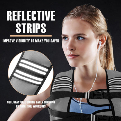 NATURELUX Weighted Vest Men or Women - 5/10/15/20/25/30lbs Weights with Reflective Stripe, Weighted Vest for Workout Equipment for Strength Training Running - Walking Weight Loss