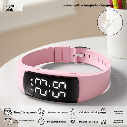 Simple Waterproof Fitness Watch with Step Counter